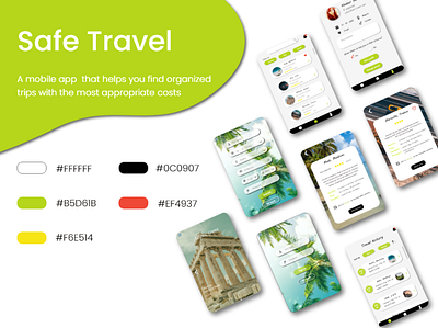Safe travel app agency green intuitive mobile mobile app tablette travel travelling tropical ui ui design ui ux uxdesign