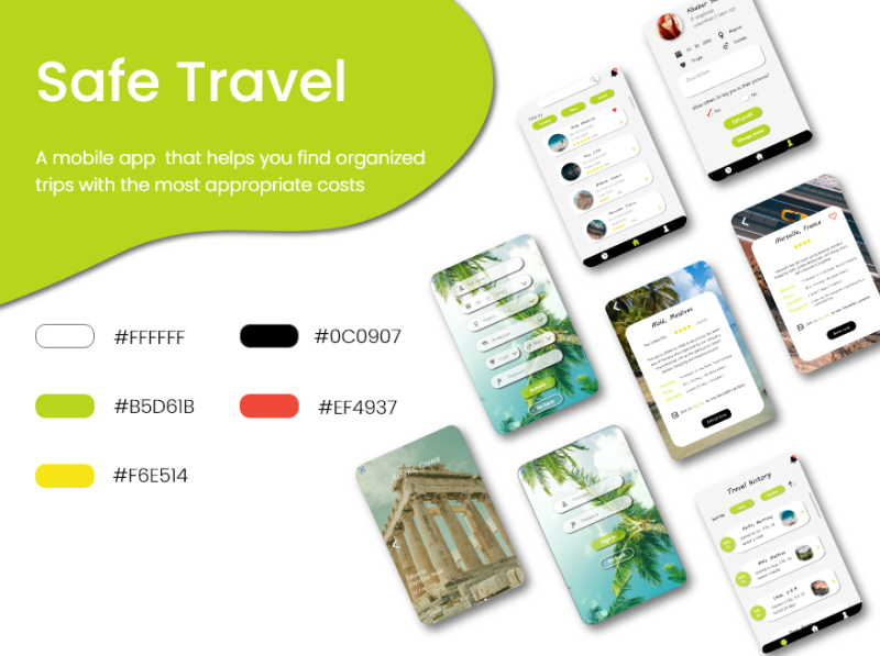 Safe travel app by sarrah khaber on Dribbble