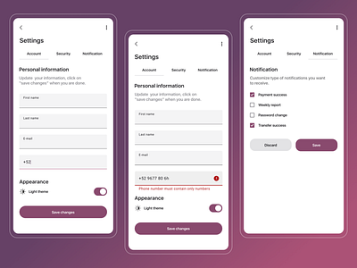 Settings (App) app dailyui figma mobile settings ui ux