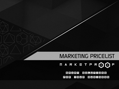 Marketproof Pricelist Visual branding cover design design