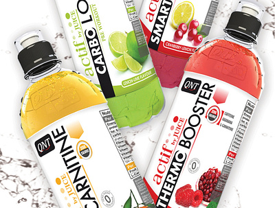 QNT Actif by Juice - Bottles Lables branding design label design packaging design