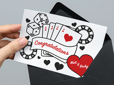 Wedding Card card casino greetings card vegas wedding