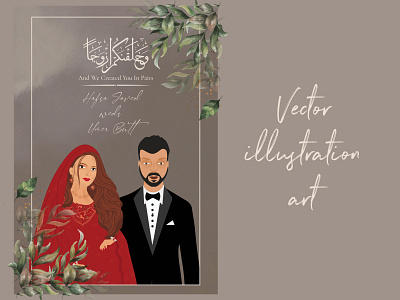wedding card illustration adobe illustrator adobe photoshop design digital illustration digitalart illustration portfolio typography vector