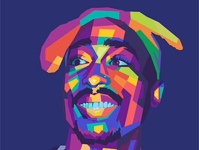 Tupac Shakur Wpap Pop art colorful design flat illustraion illustration pop art potrait vector vector art vector illustration wpap