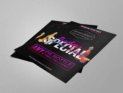 Northern Shakers Cocktail Mixer Flyer abstract alcohol beverage cocktails flyer modern poster