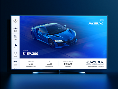 Interactive UI for Acura automotive automotive design interactive