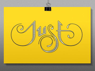 Just bezier curves hand drawn poster typography vector