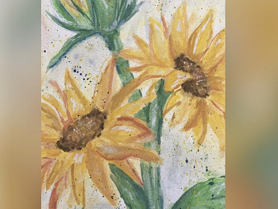 Expressive Watercolour Sunflowers