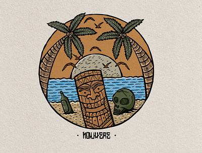 Aloha Hawaii badge vintage hand drawn design illustration aloha art badge badge logo badges brand branding clothing clothing brand design designs drawing flat graphic design hawaii illustrator minimal tropical vector website