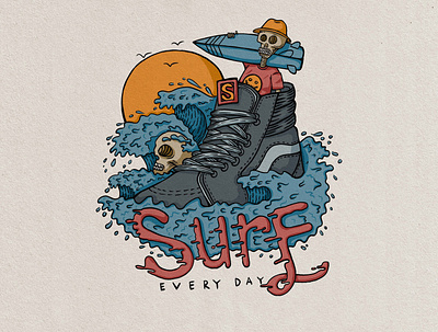 surf X skate badge vintage hand drawn design illustration aloha art badge badge logo brand clothing clothing brand design graphic design illustraion illustration art illustrator retro retro design tropical vector vintage vintage badge vintage design vintage logo