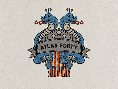 Atlas Forty 3d animation art badge badge logo branding design graphic design illustration illustrator logo motion graphics tropical ui vector