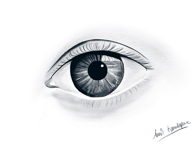 ProCreate - Monochrome Eye art beauty blackwhite digital drawing dribbble eye illustration ipad monochrome paper pencil pro real art realistic sketch trending uiux work