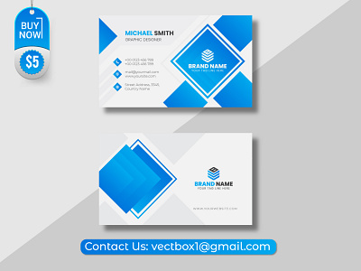 Professional Blue Business Card Design Vector