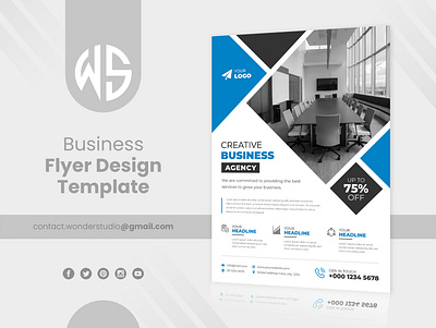 Creative Business Flyer Design Template agency ai blue business business flyer consulting corporate corporate flyer creative creative flyer digital editable flyer graphic marketing marketing flyer modern multipurpose multipurpose flyer print