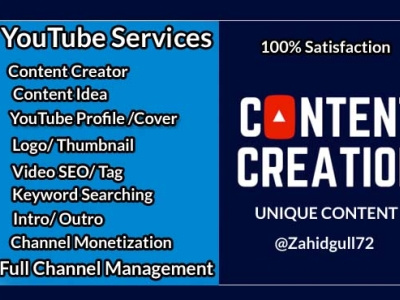 YouTube content creator and video editing channel manager content creation content creator content management content marketing youtube youtube banner youtube channel youtube content creator youtube intro youtube logo youtube thumbnail