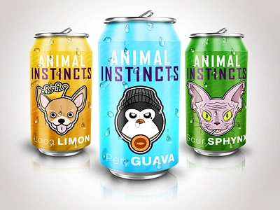 Animal Instincts branding design energy drink packagedesign packaging vector