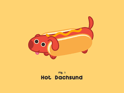 Fig. 1 Hot Dachsund chow dachsund dog food hotdog illustration puppy