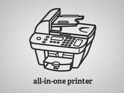 All In One Printer icons illustration printers
