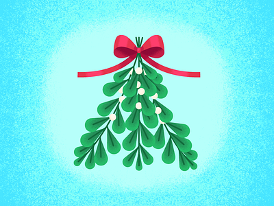 'Tis the Season - Mistletoe bow christmas holidays illustration mistletoe ribbon