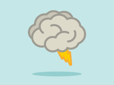 Brainstorm Logo brain cloud lightning logo vector