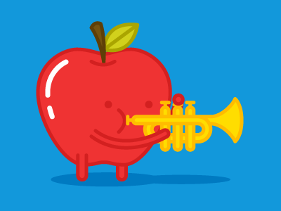 Jazz Apple apple trumpet vector