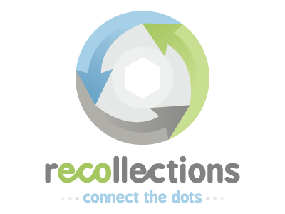 Recollections Logo Tagline arrows logo recycling vector