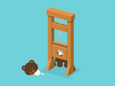 Bear Guillotine bear guillotine illustration vector