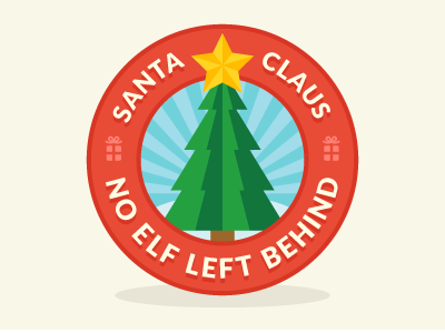 No Elf Left Behind Logo christmas illustration logo vector