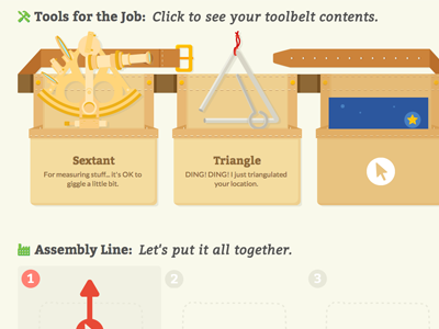 Tools for the Job illustration sextant toolbelt triangle ui vector