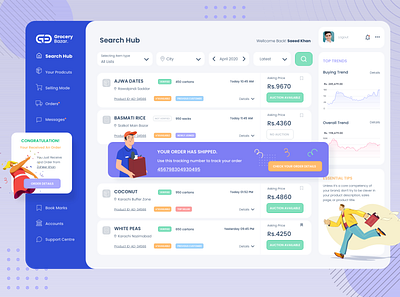 Grocery Bazar dashboard ui product page store app ui ux web app web application
