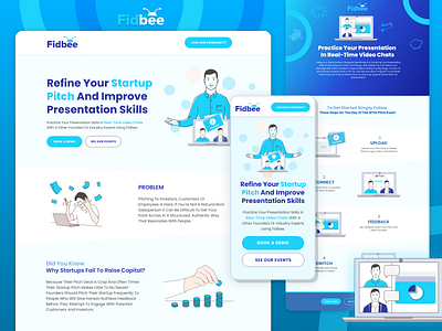 Fidbee App landing page pitch pitchdeck presentation startup uidesign webapp webdesign website