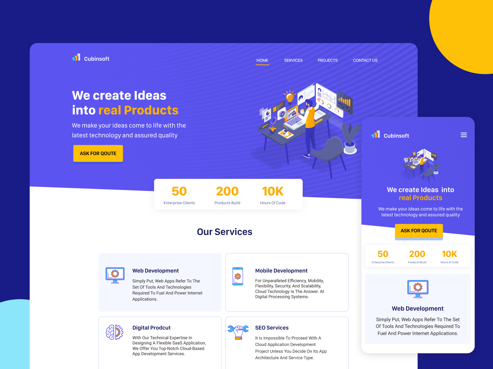 CubinSoft Software House by Saquib Shah on Dribbble