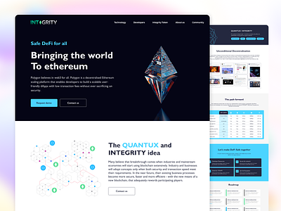 Blockchain Platform "Integrity" blockchain crypto daxpad defi ethereum illustration launchpad nft quantam token ui ux uidesign webdesign
