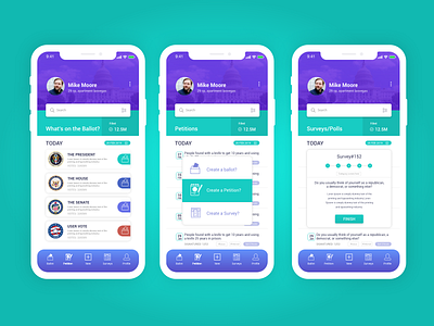 My Democracy app list ui survey uidesign ux ui vote