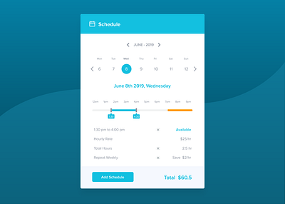 Schedule app dashboad infographics schedule uidesign