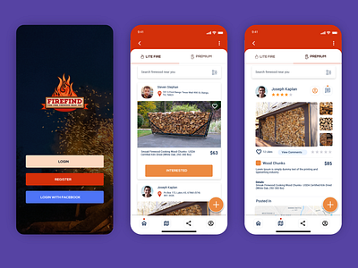 Firefind Applicaiton application application ui find mobile app