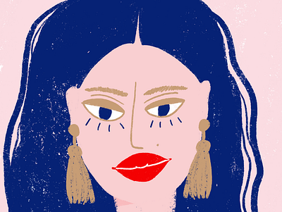 Woman with earrings illustration procreate procreate art woman