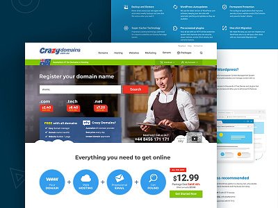 UI/UX Design for new Web Site Domain Registrar CrazyDomains.com