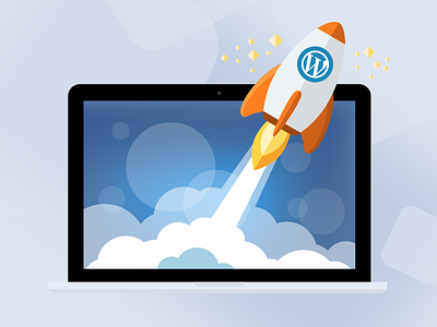 Illustration for WordPress Hosting service illustratuin