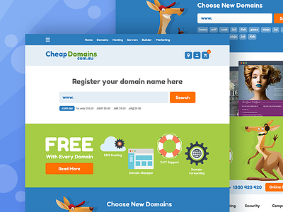 UI/UX Design of website for Cheapdomains.com.au ui design ux design web design