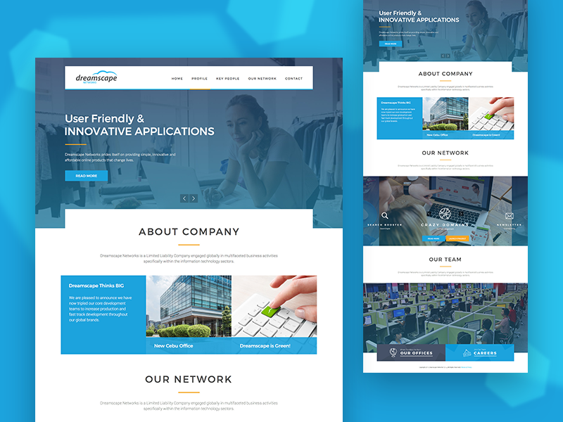 UI/UX Design for website of Dreamscape Networks Company by Alex Ryhluk ...