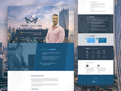 Design for Mark Evans Landing Page