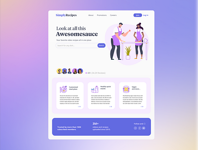 Landing page design illustration ui ux web