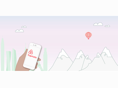 Airbnb Tripmate Illustration - Sunset Version airbnb app illustration illustrator mobile app vector