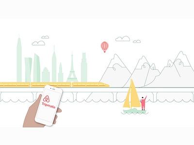 Airbnb Tripmate Illustration airbnb app design illustration illustrator mobile app vector