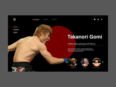 Takanori Gomi branding design inspiration sports ui ux ux ui design web design