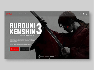 RUROUNI KENSHIN 3 〜THE LEGEND ENDS〜 design landing page ui ux uxui web web design web site