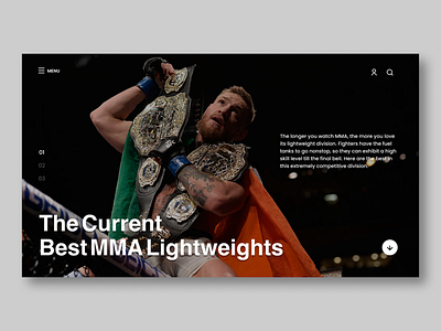 The Current Best MMA Lightweights design landing page ui ux uxui web web design website