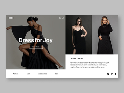 Dress for Joy design fashion landing page ui ux uxui web web design website