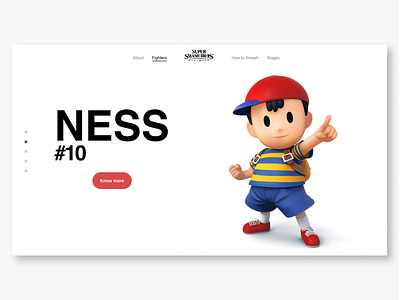 Super Smash Bros. Redesign design inspiration landing page ui ux uxui web design website